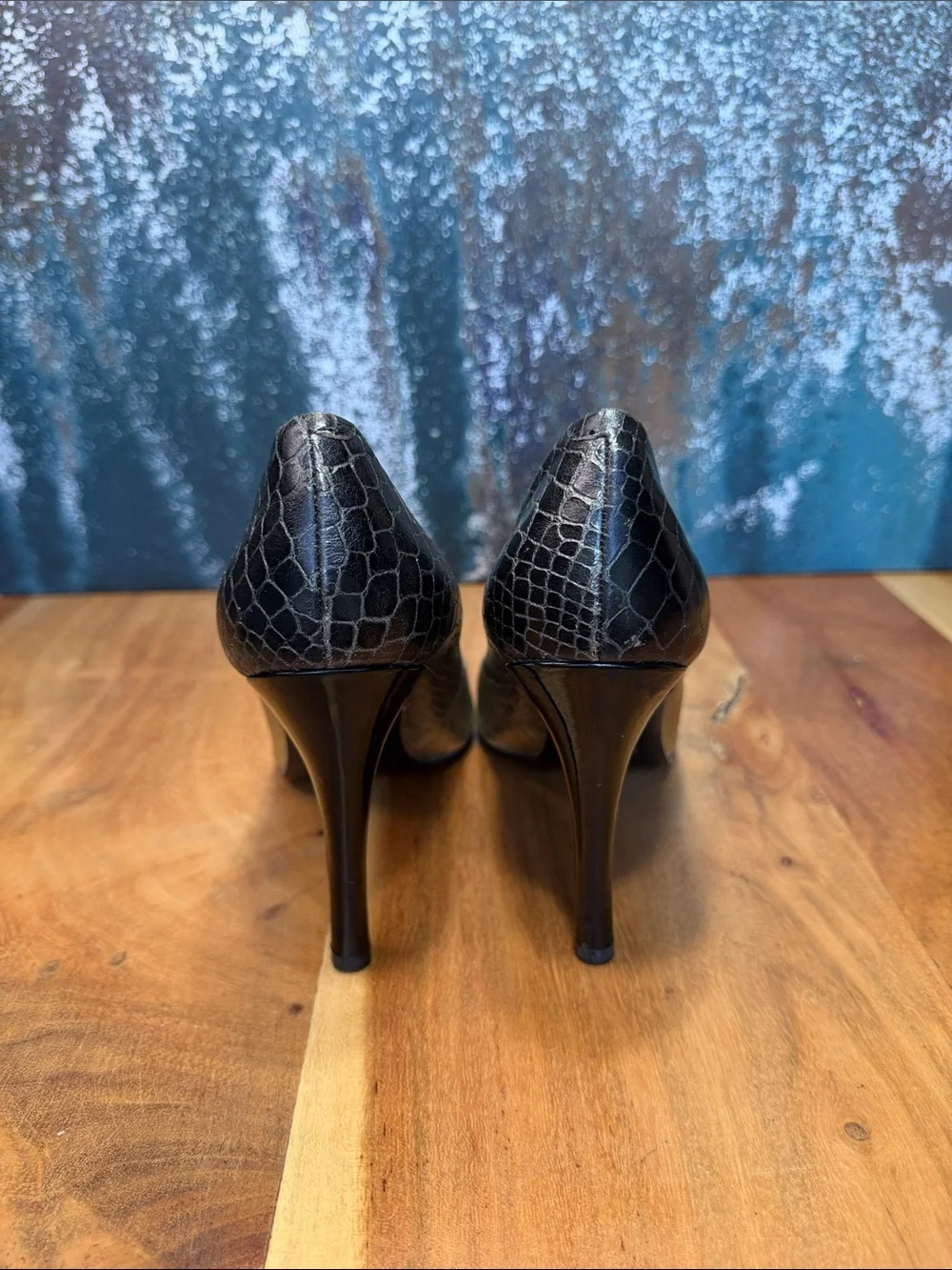 Nine West 2010s Classic Ombré Snakeskin Leather Pumps Heels 8.5 (GUC)